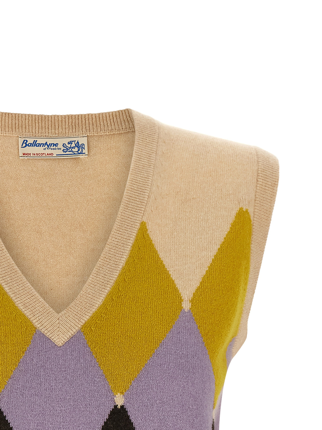 Beige Cashmere Sleeveless Jacket