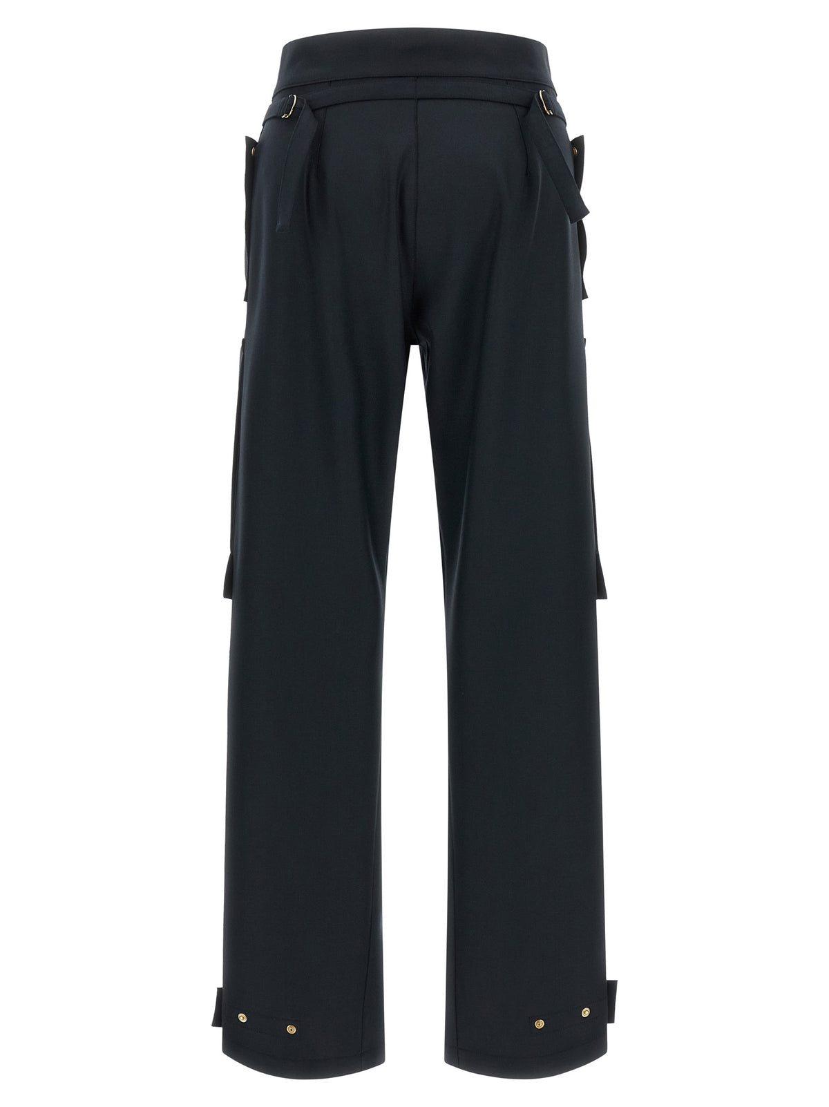 Blue Polyester Cargo Pants