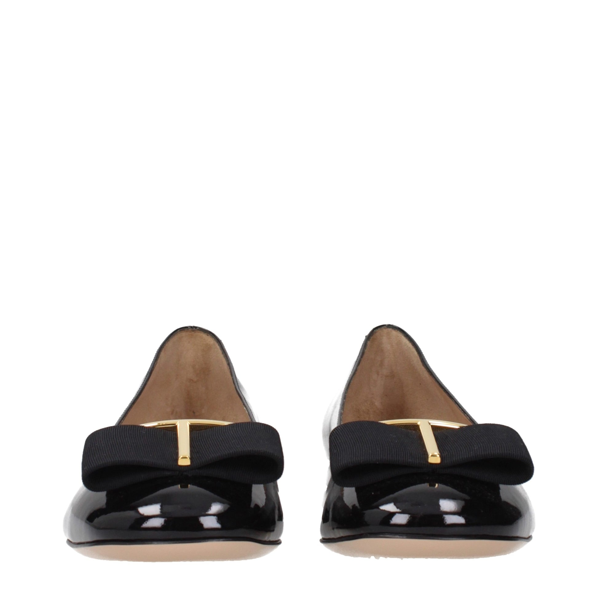 Black Leather Ballet Flats