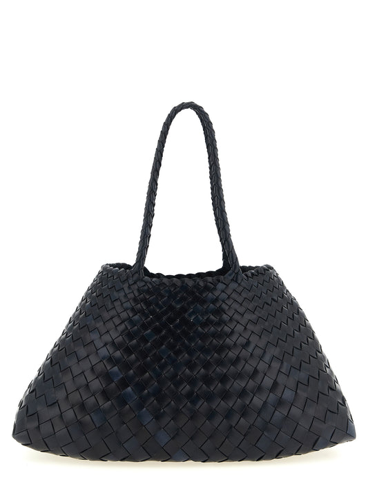 Blue Calfskin Shoulder Bag