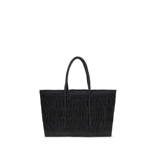 Black Raffia Shoulder Bag