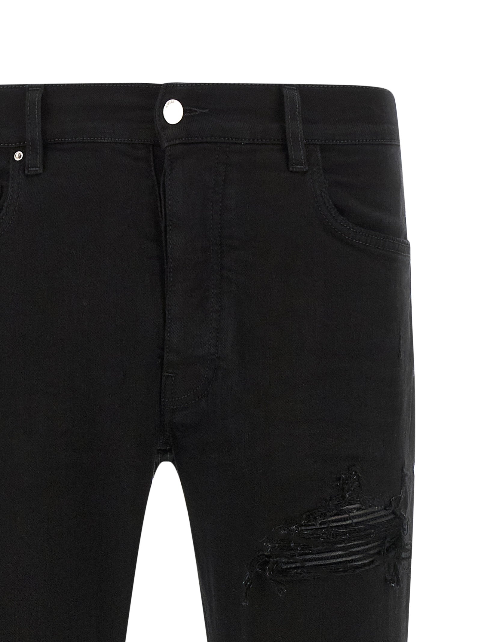 Black Cotton Slim Fit Jeans