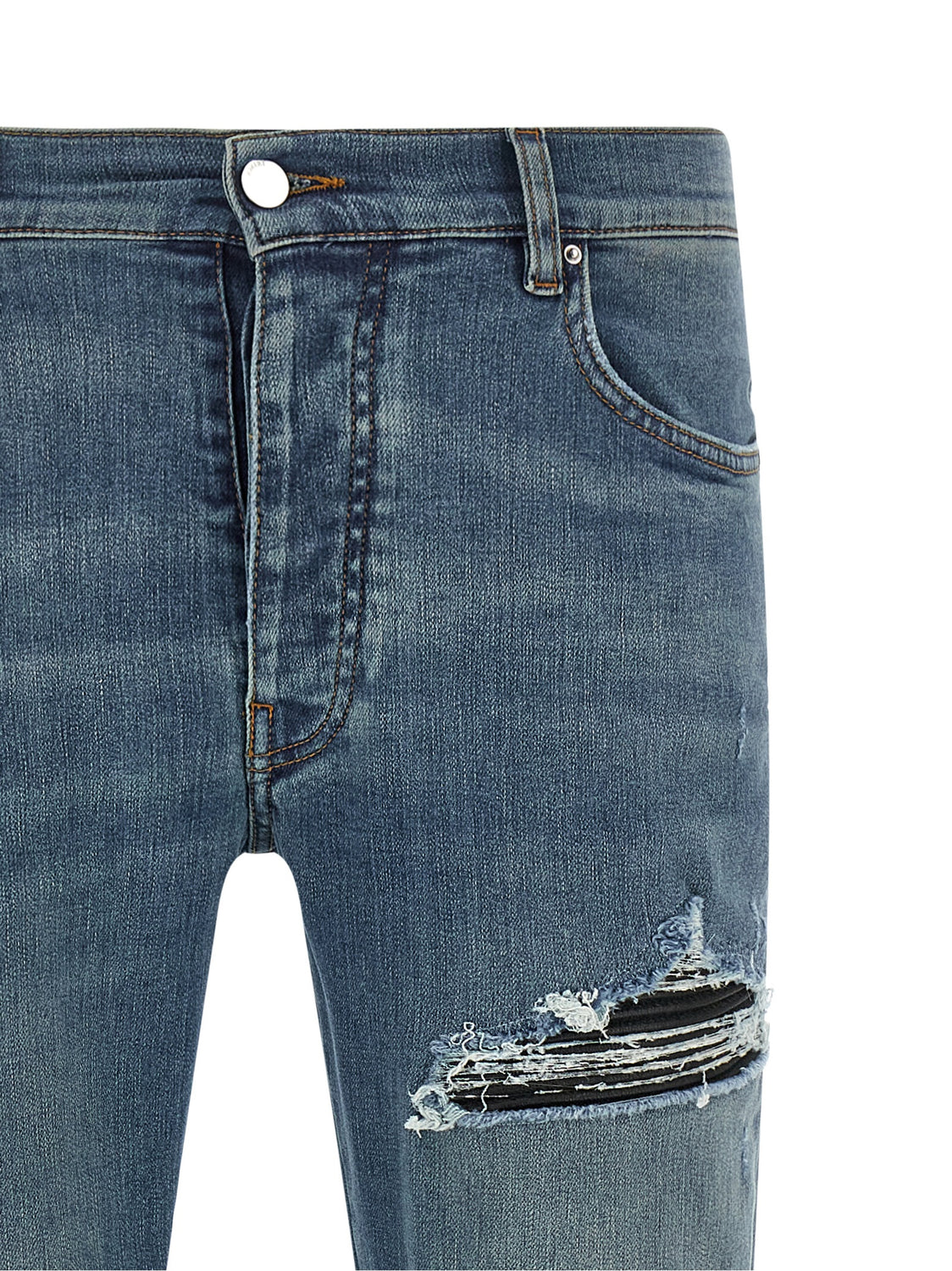 Blue Cotton Skinny Jeans