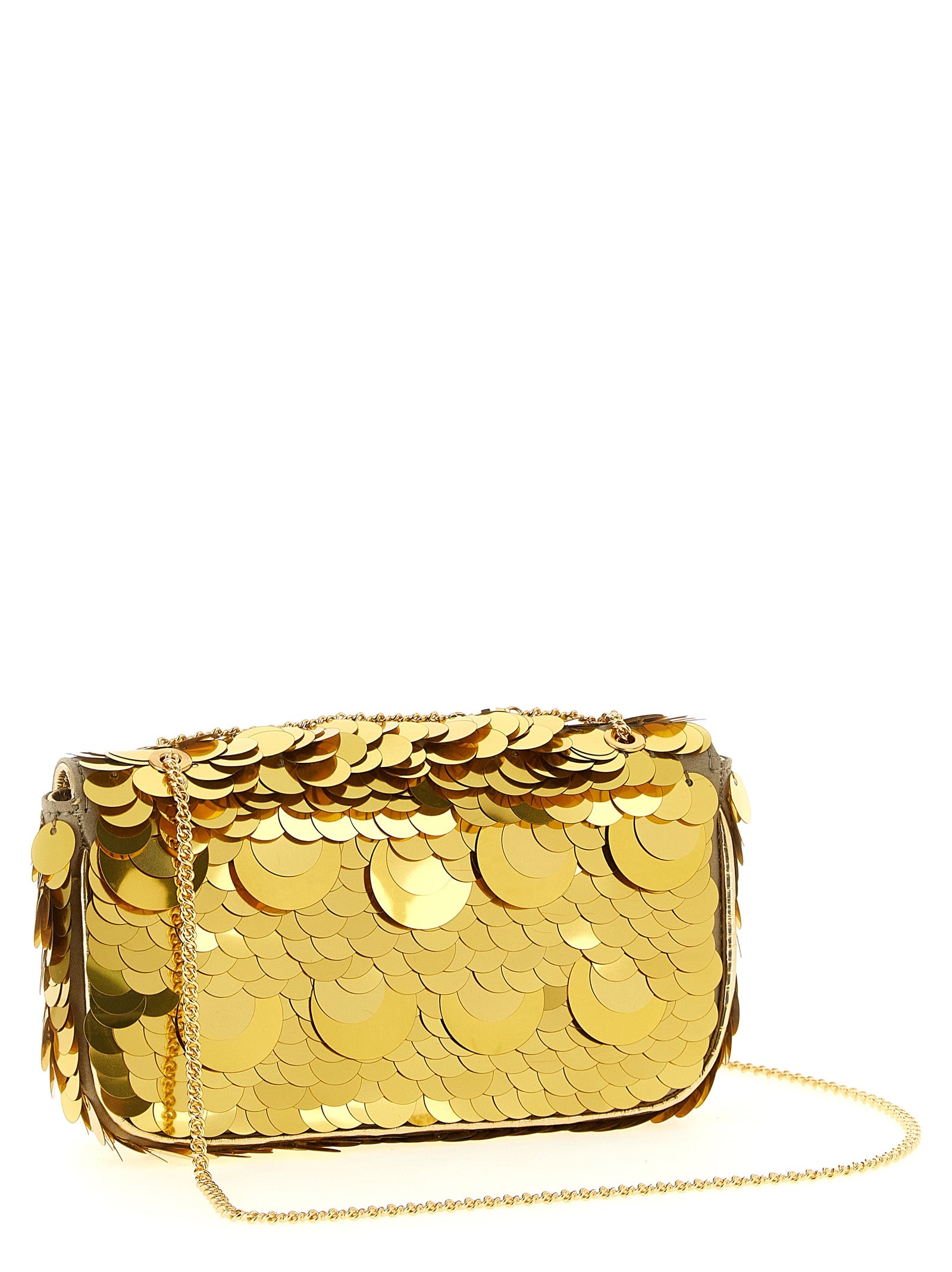 Gold Polyester Shoulder Bag