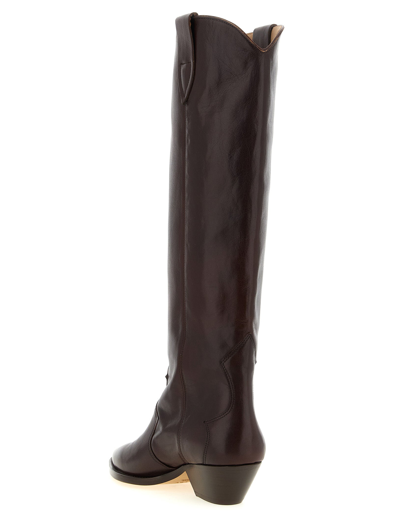 Bordeaux Cowhide Over The Knee