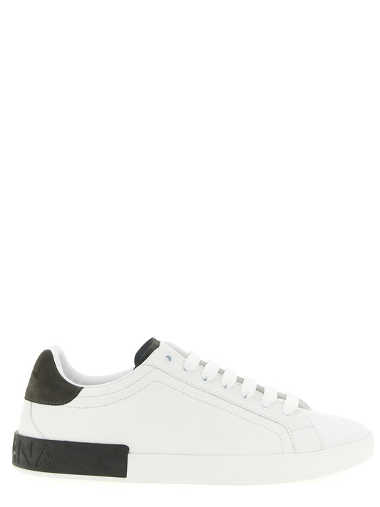 White Calfskin Low Top Sneakers