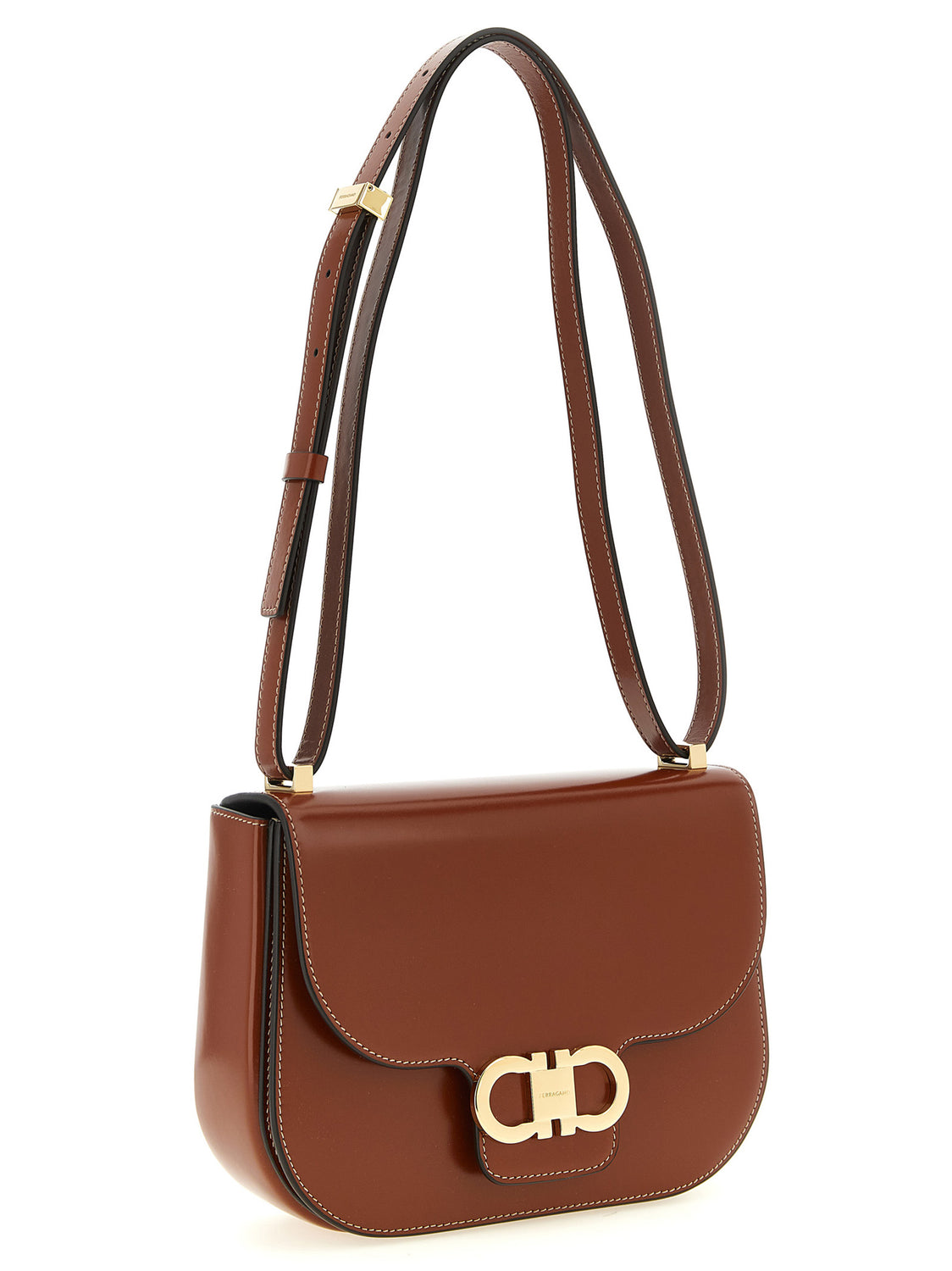 Brown Calfskin Crossbody Bag