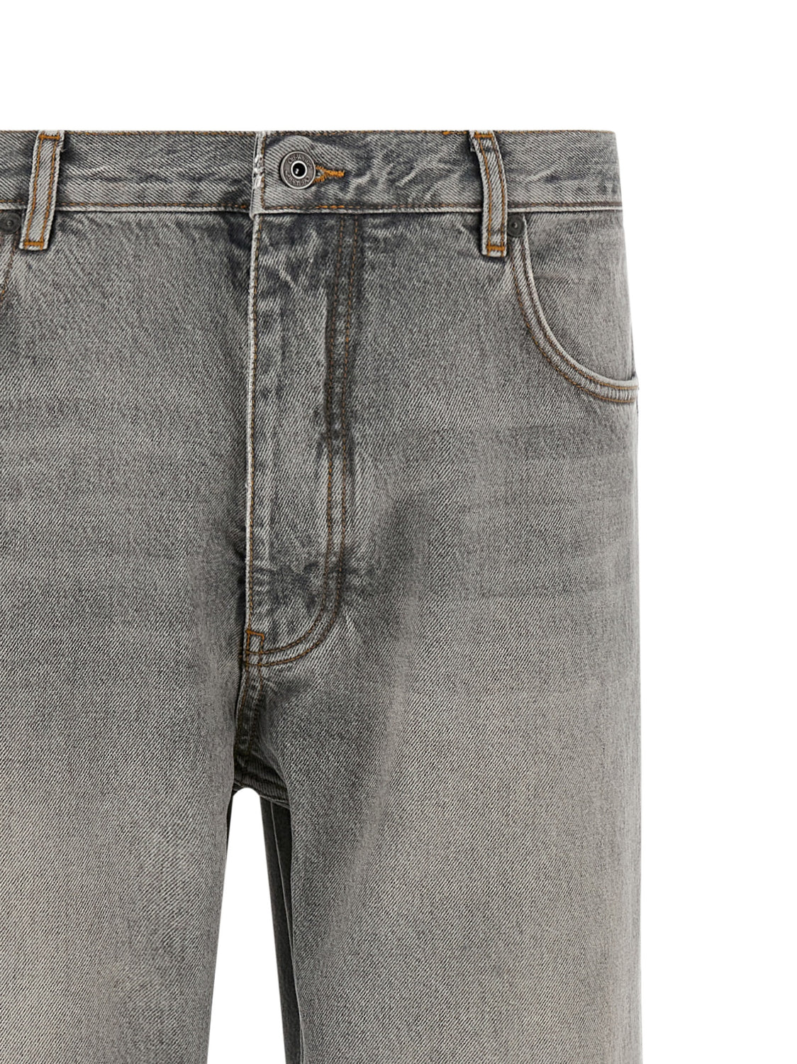 Gray Cotton Relaxed Fit Jeans
