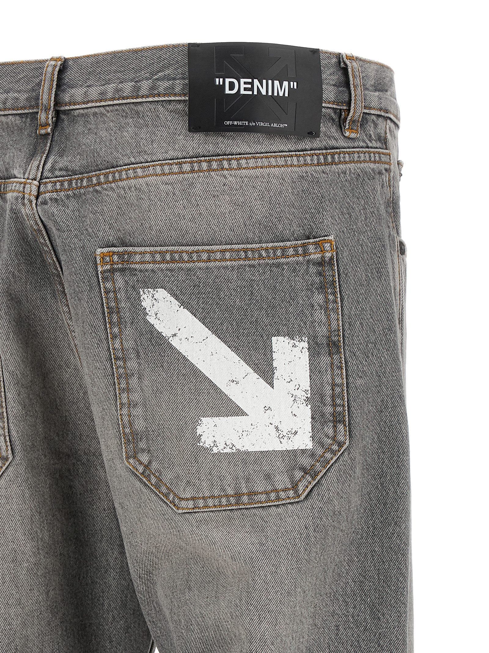 Gray Cotton Relaxed Fit Jeans
