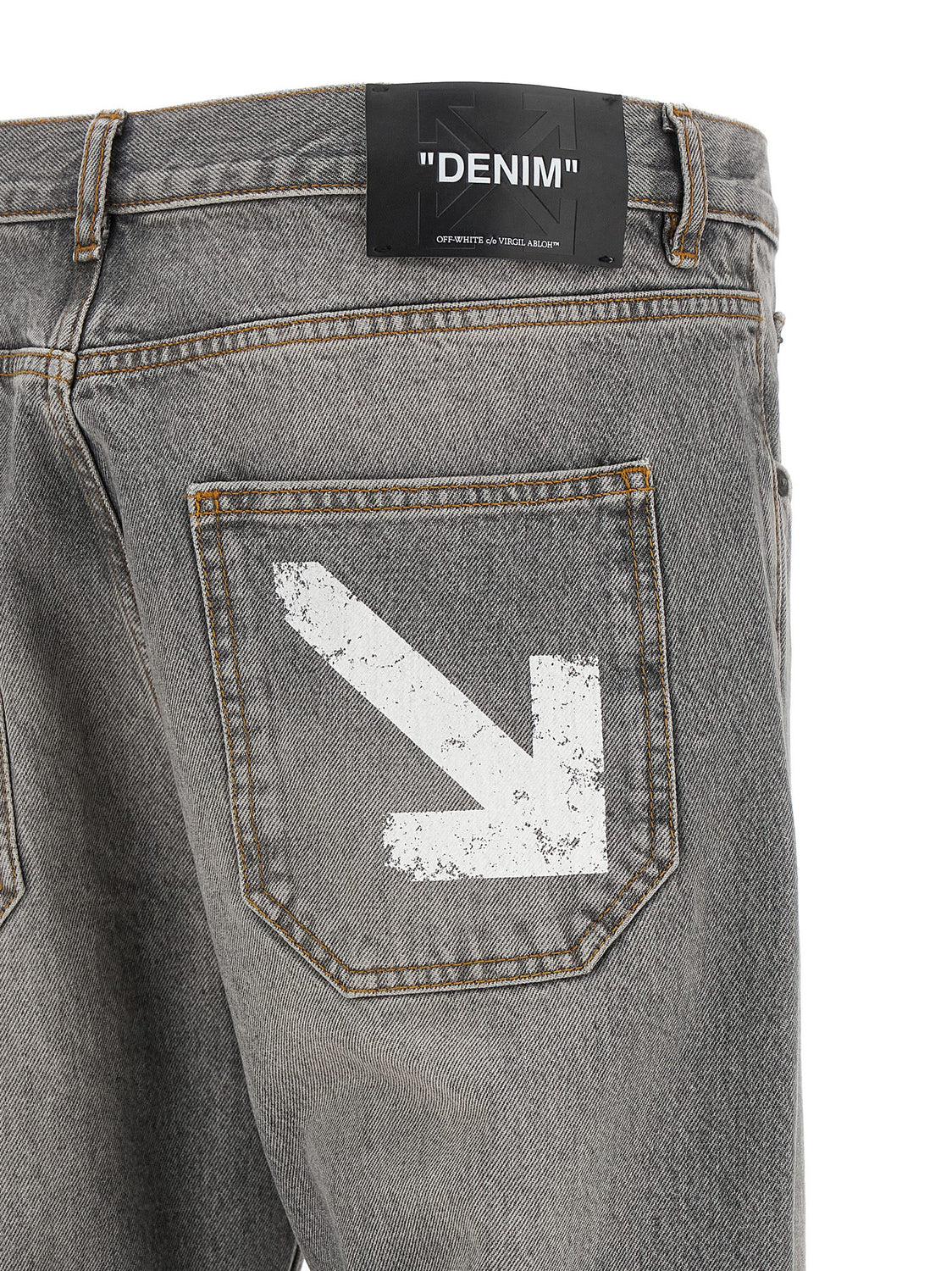 Gray Cotton Relaxed Fit Jeans