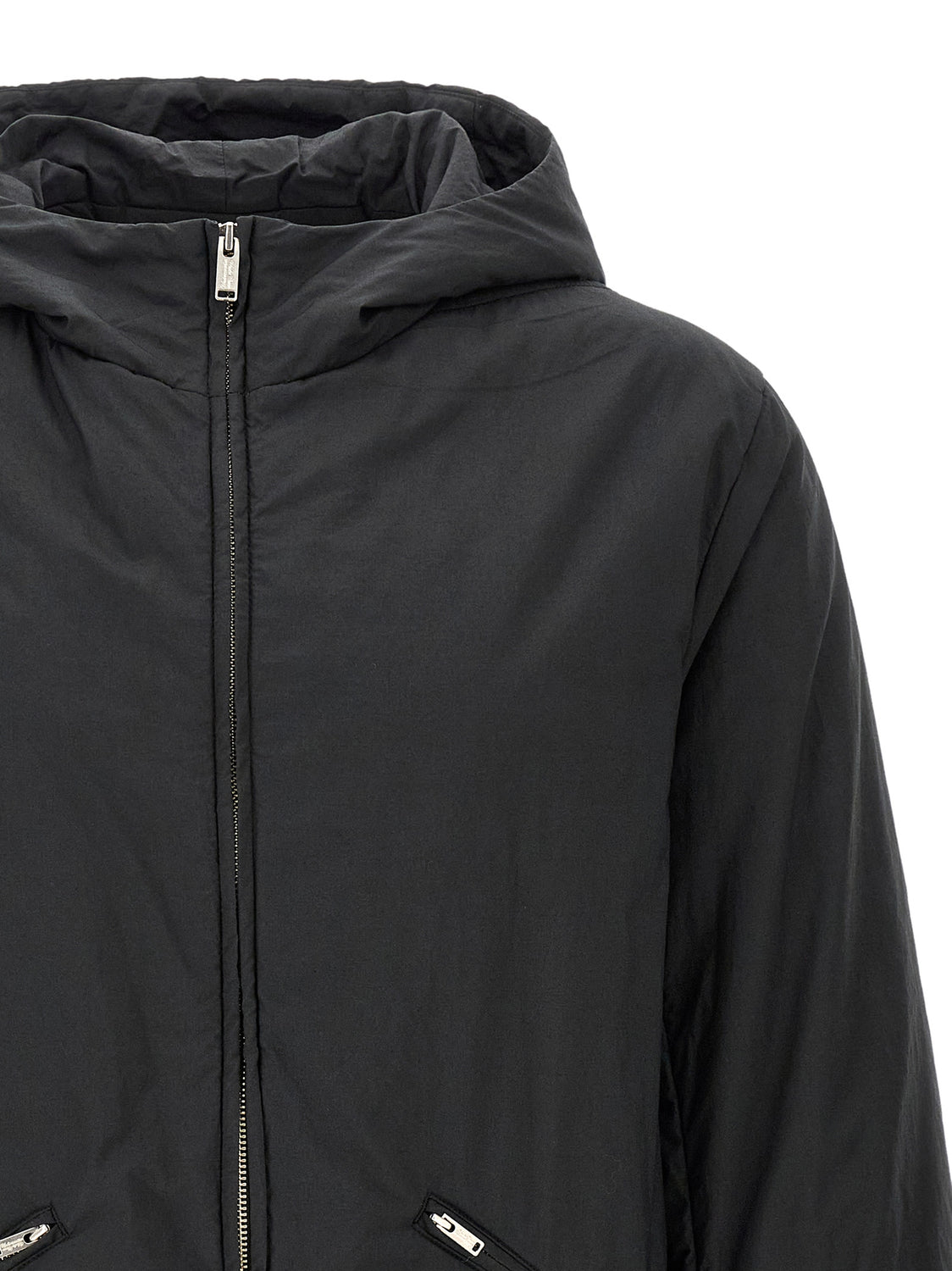 Black Cotton Full-Length Jacket