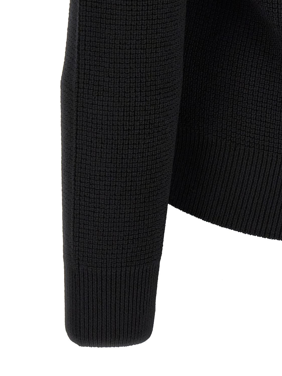 Black Wool Full-Length Jacket
