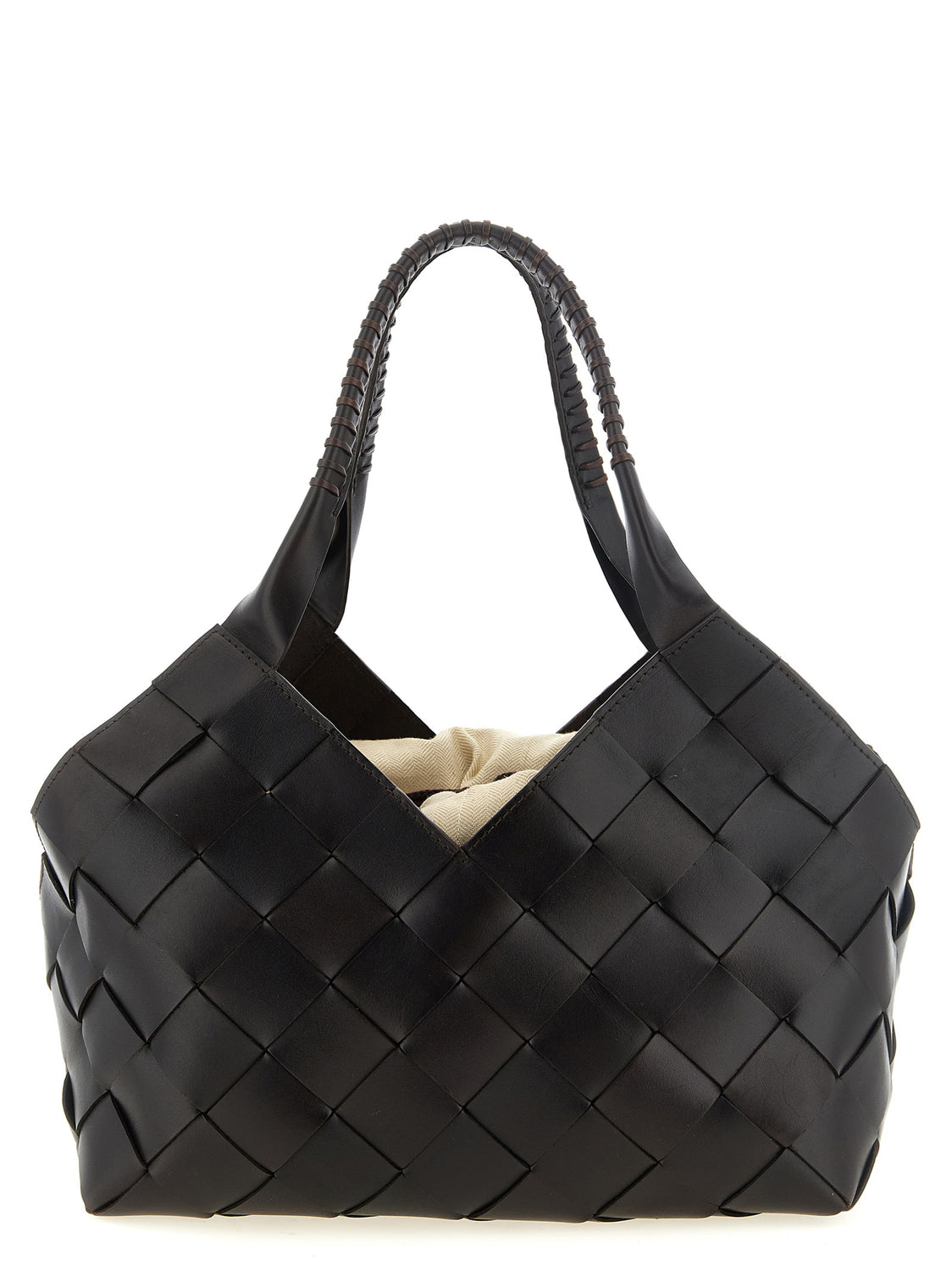 Brown Calfskin Shoulder Bag