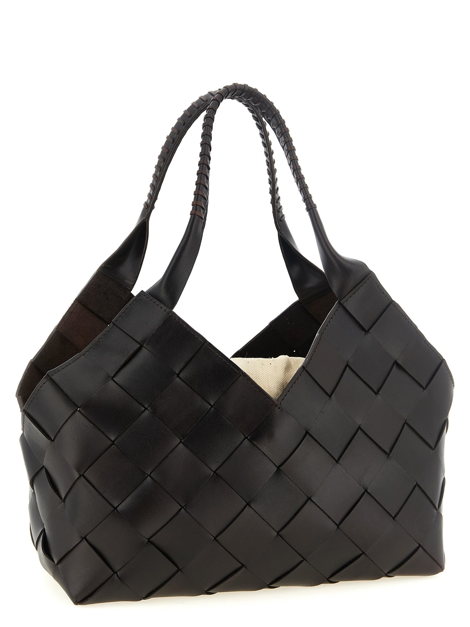 Brown Calfskin Shoulder Bag