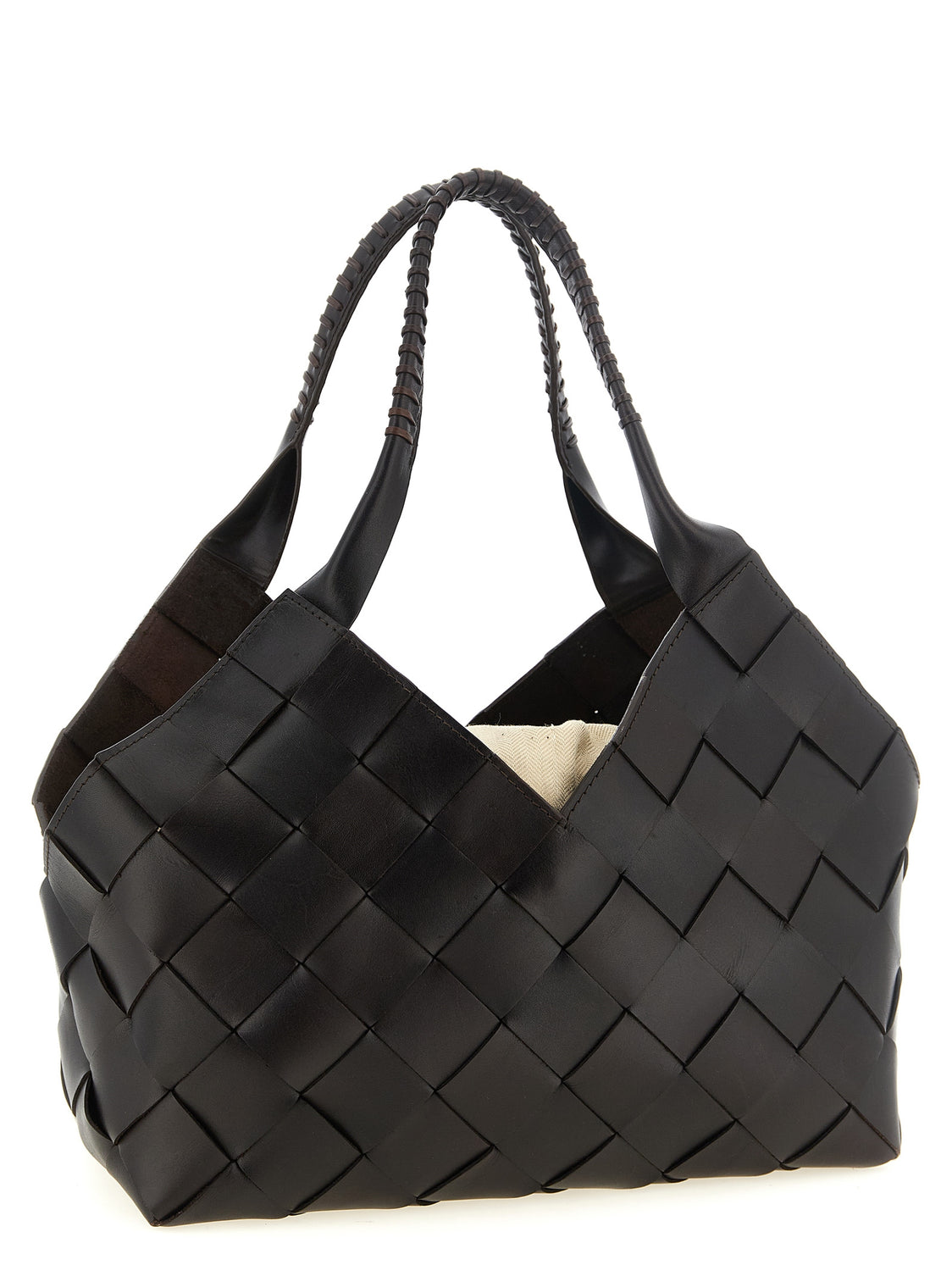 Brown Calfskin Shoulder Bag