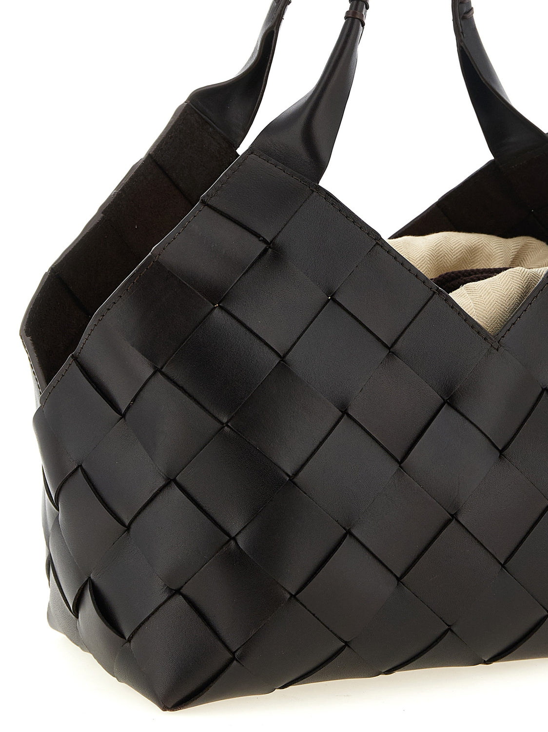 Brown Calfskin Shoulder Bag