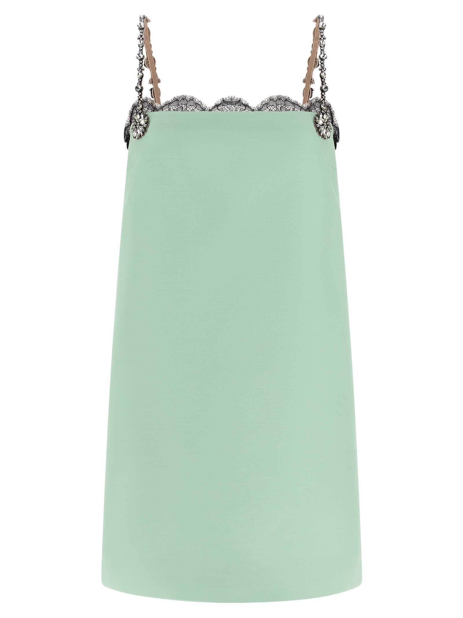 Bicolor Virgin Wool Short Dress