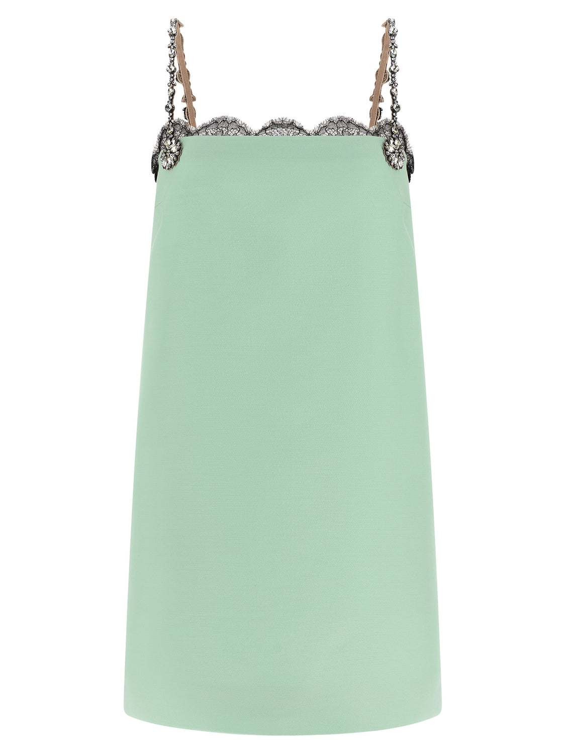 Bicolor Virgin Wool Short Dress
