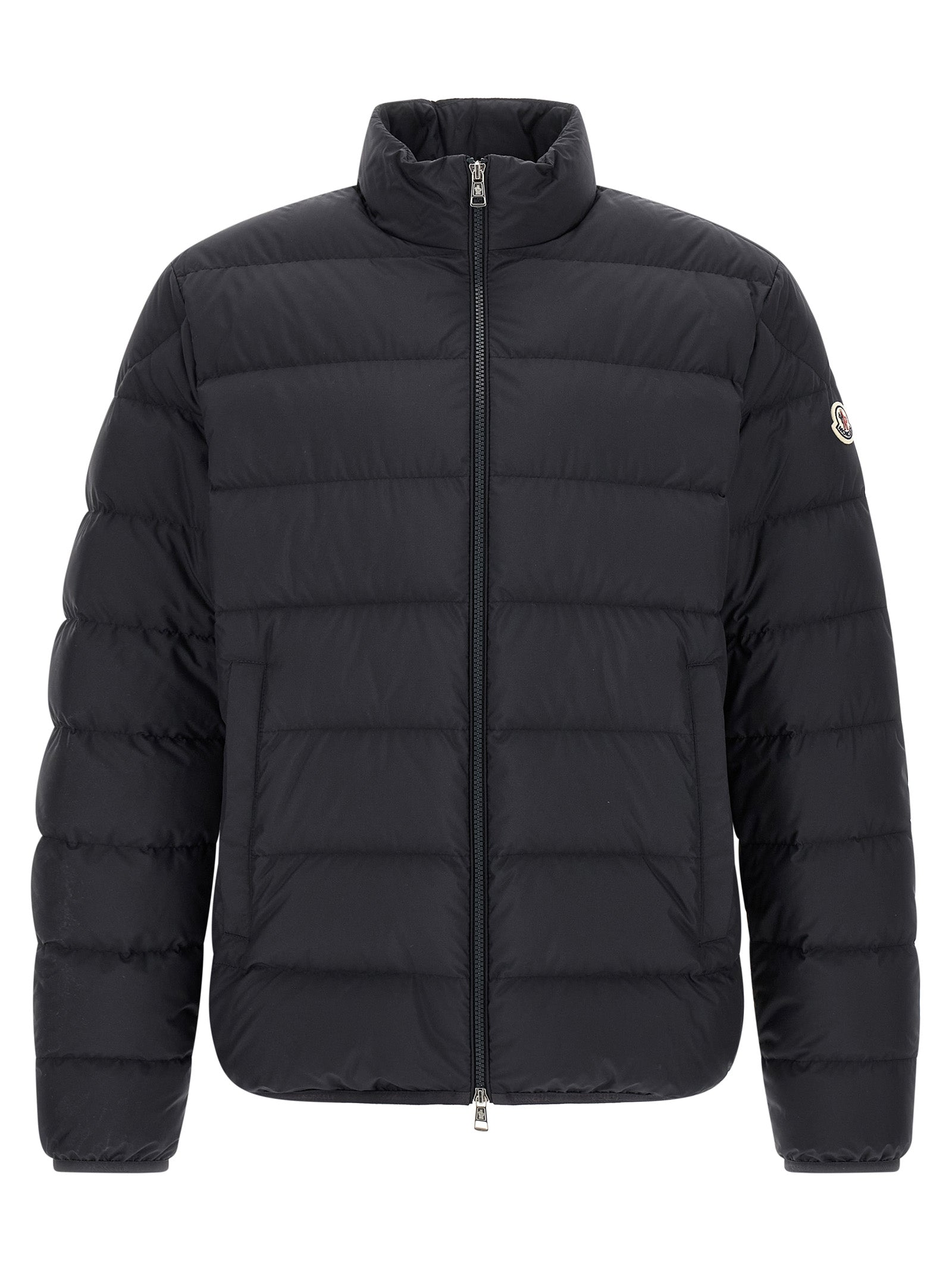 Blue Polyester Full-Length Jacket