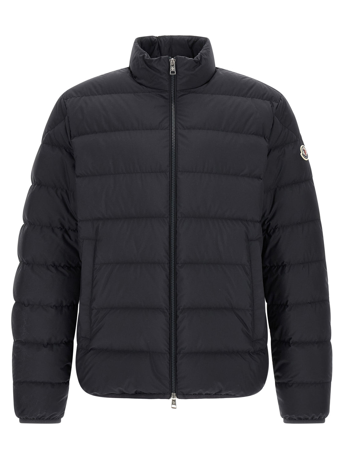 Blue Polyester Full-Length Jacket