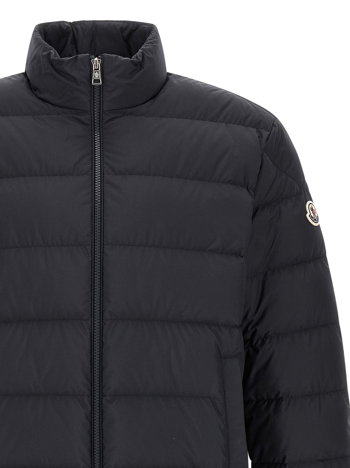 Blue Polyester Full-Length Jacket