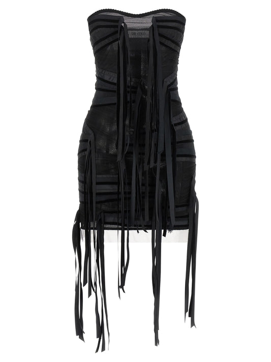 Black Polyamide Short Dress
