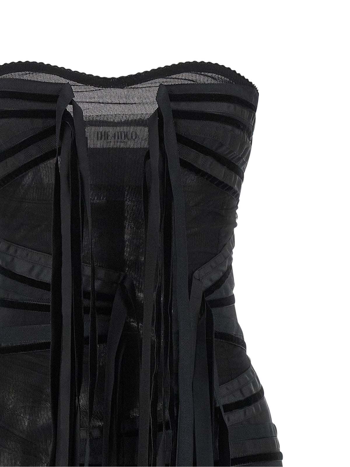 Black Polyamide Short Dress