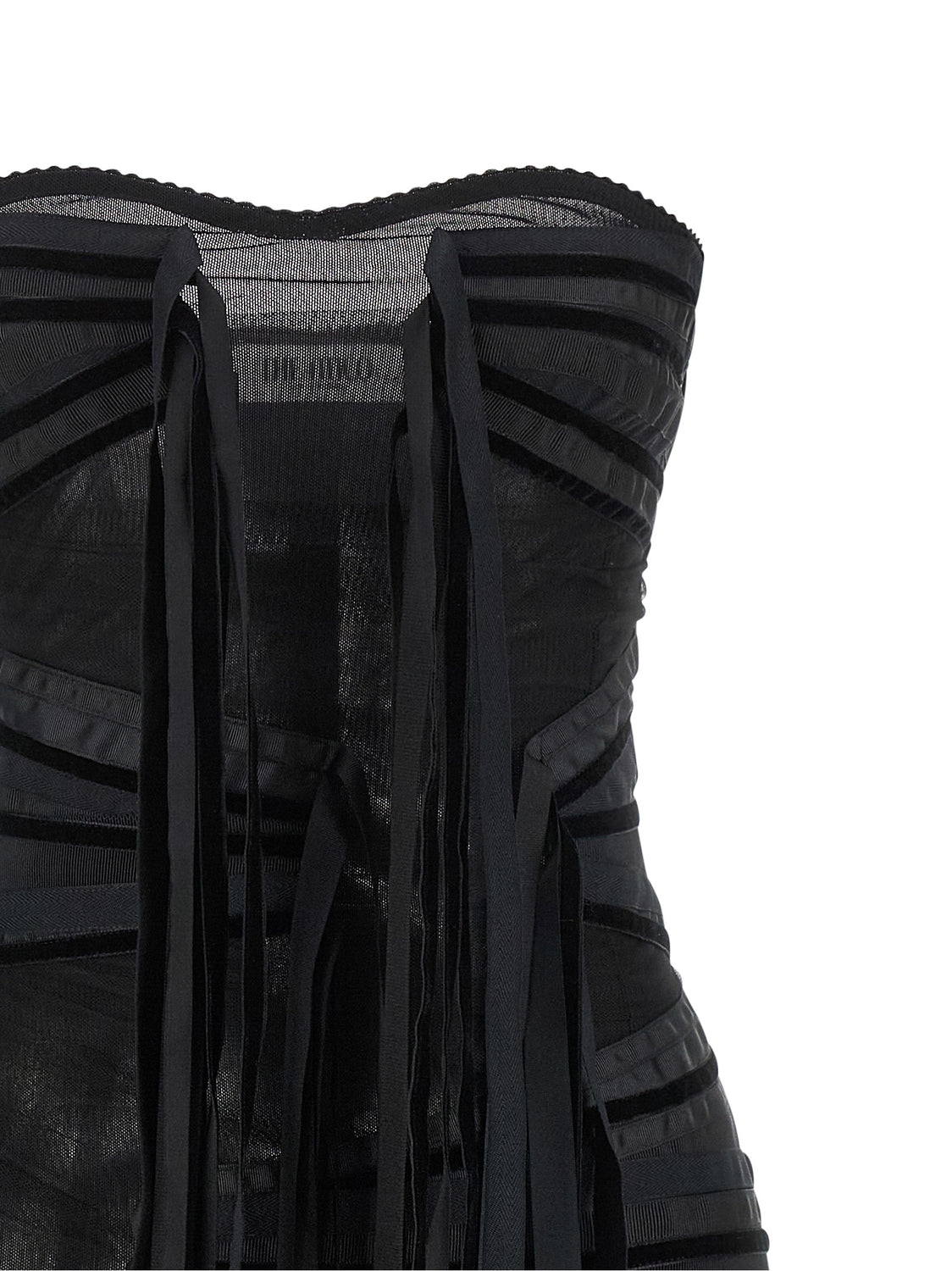 Black Polyamide Short Dress