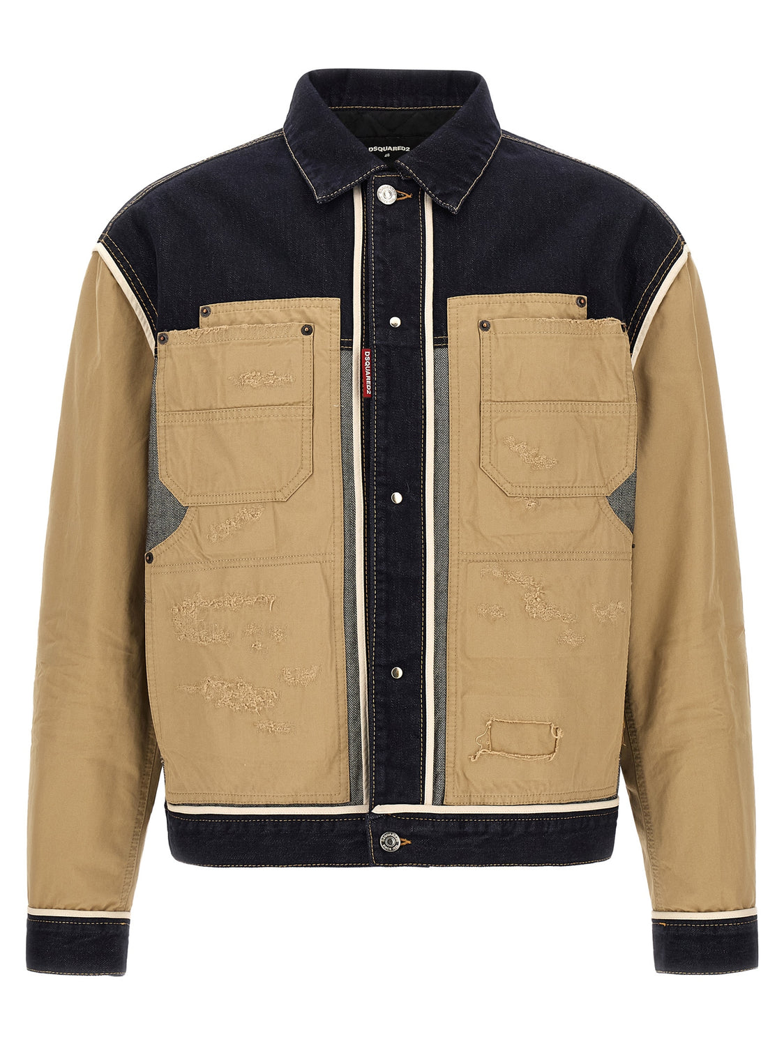 Beige Cotton Denim Jacket
