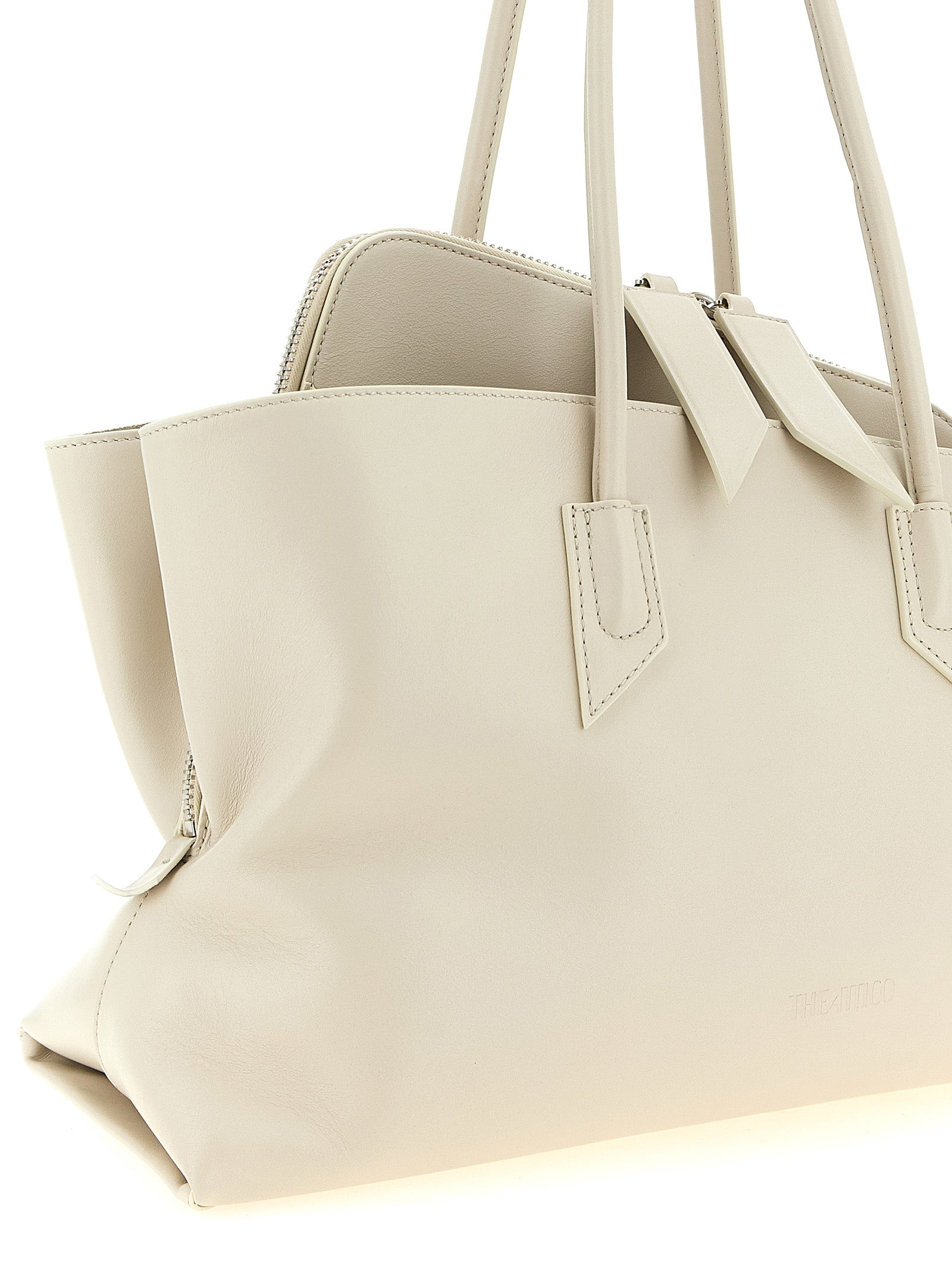 White Bovine Leather Shoulder Bag