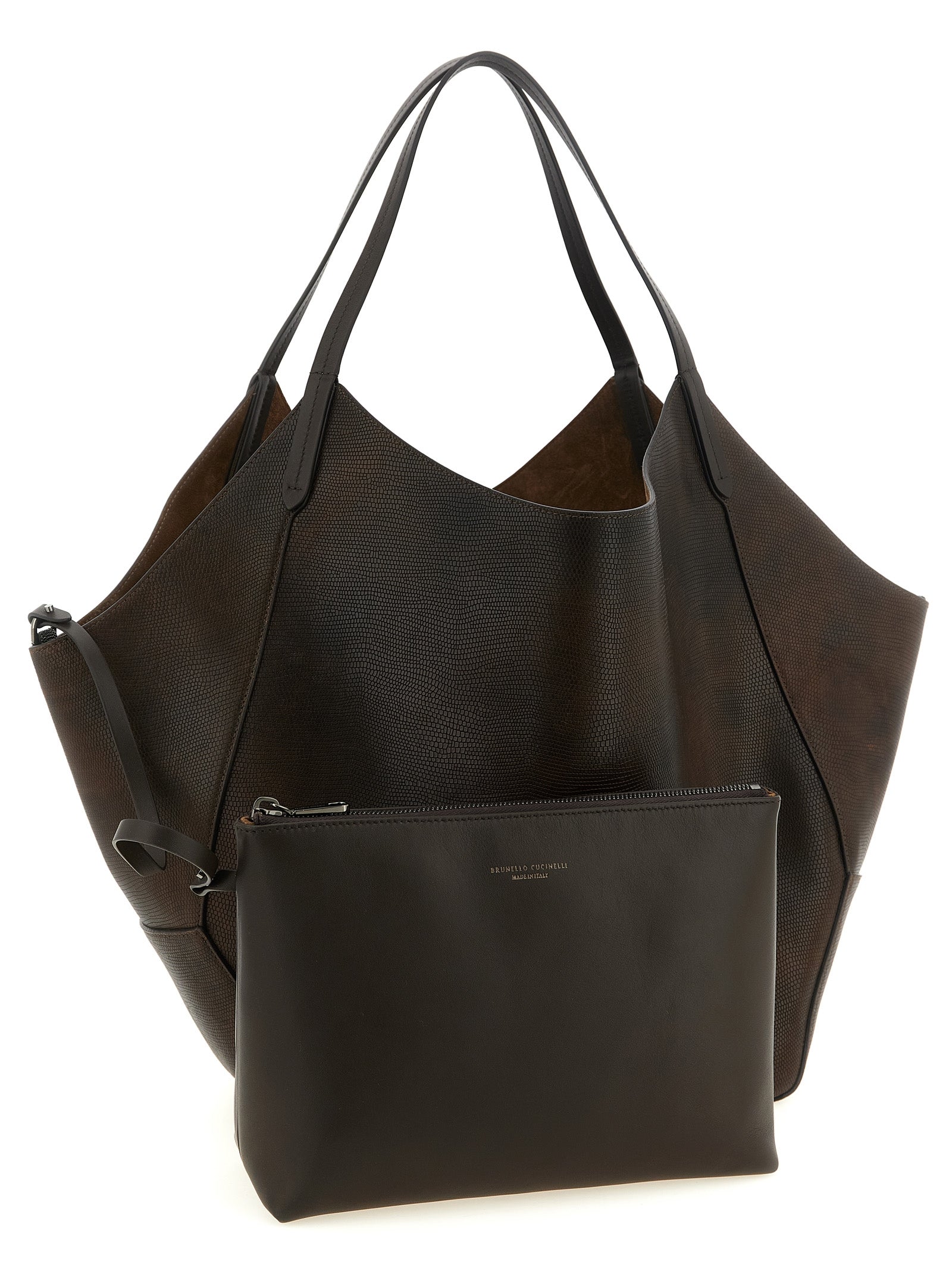 Brown Calfskin Tote Bag