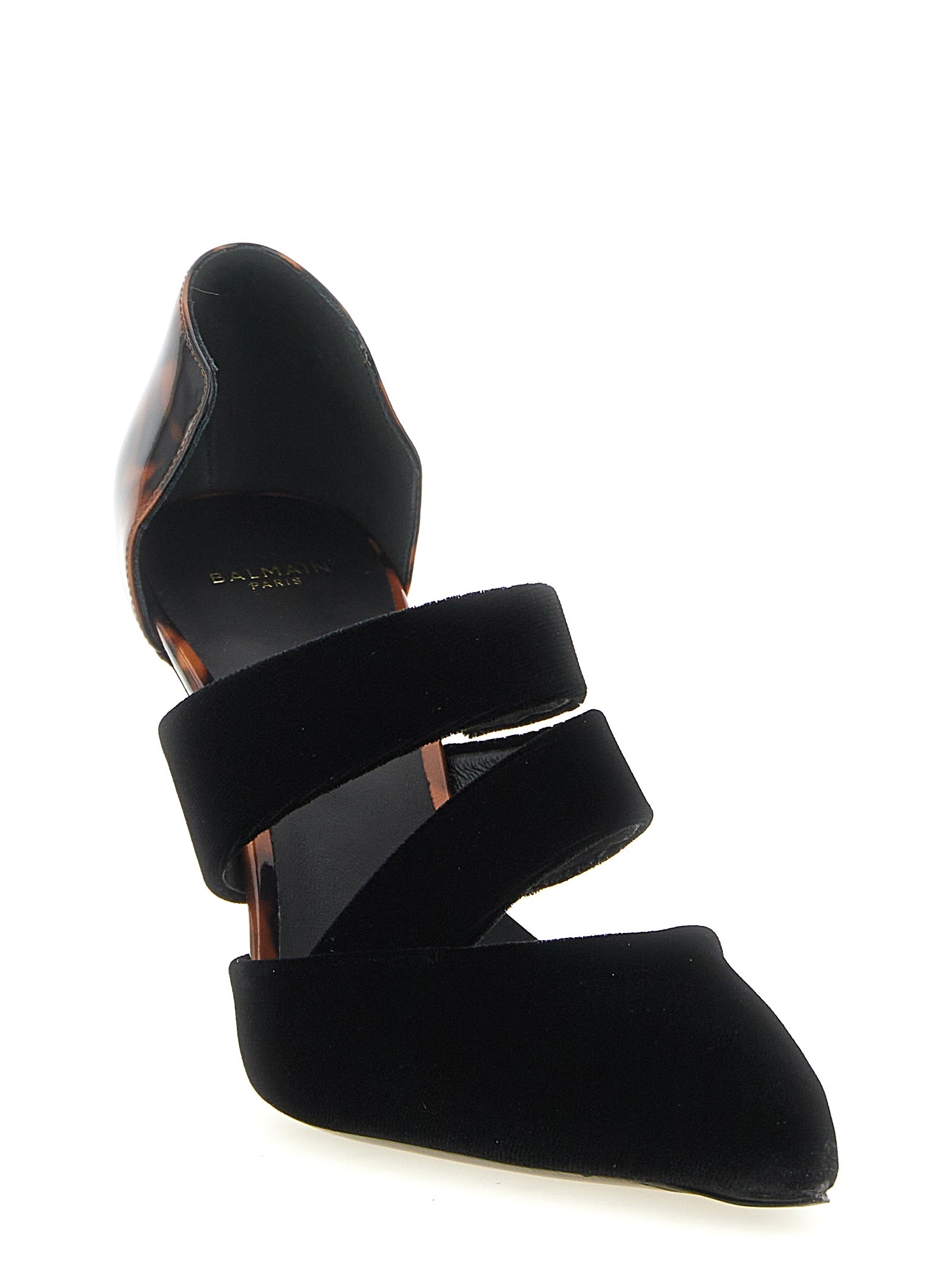 Black Viscose High Heel Pumps