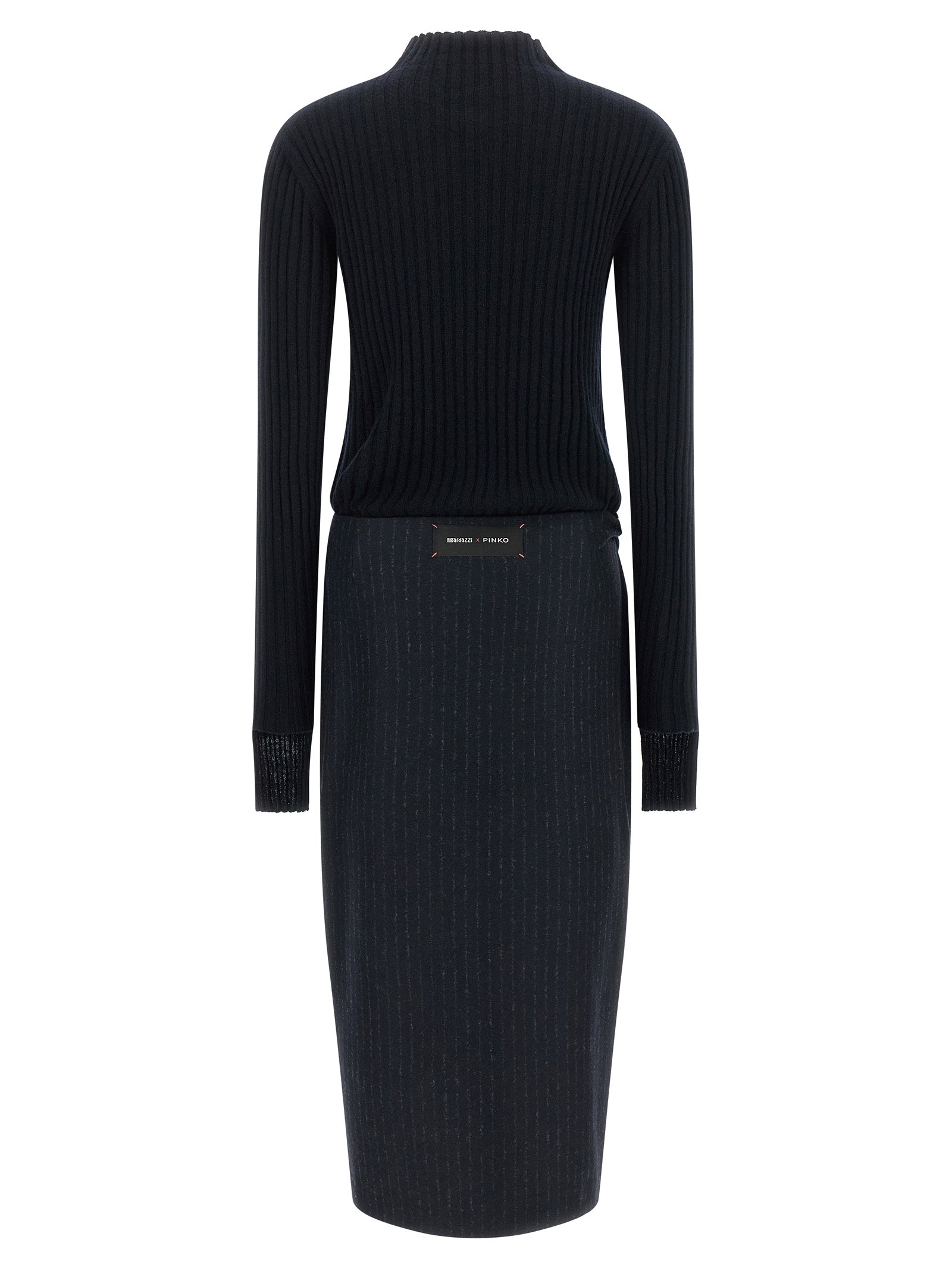 Blue Polyester Midi Dress