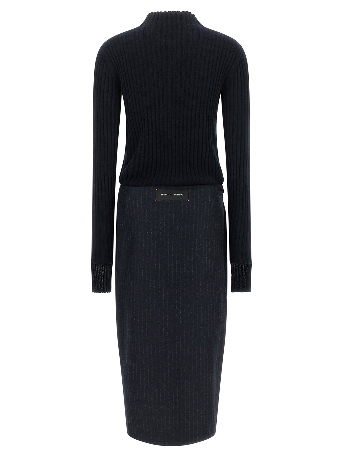 Blue Polyester Midi Dress