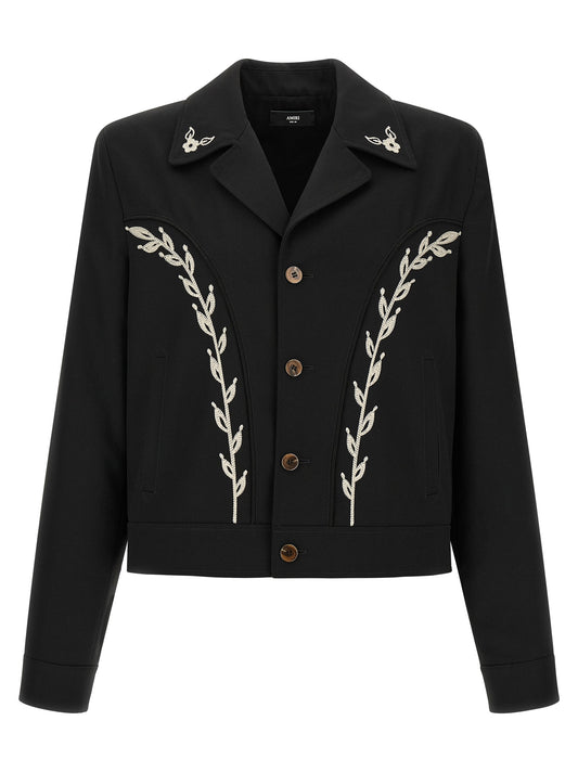 Black Polyester Full-Length Jacket