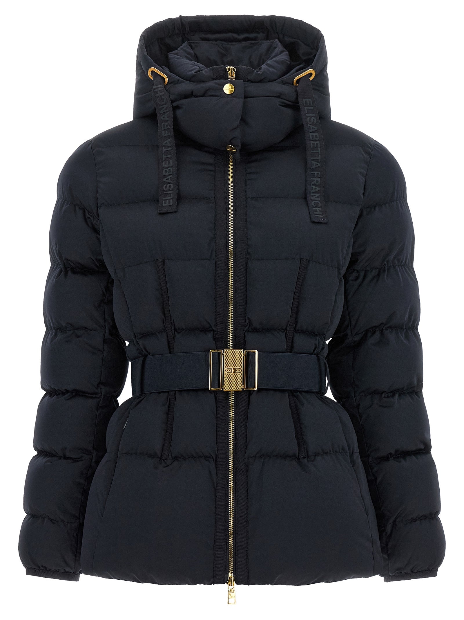 Black Polyester Full-Length Jacket