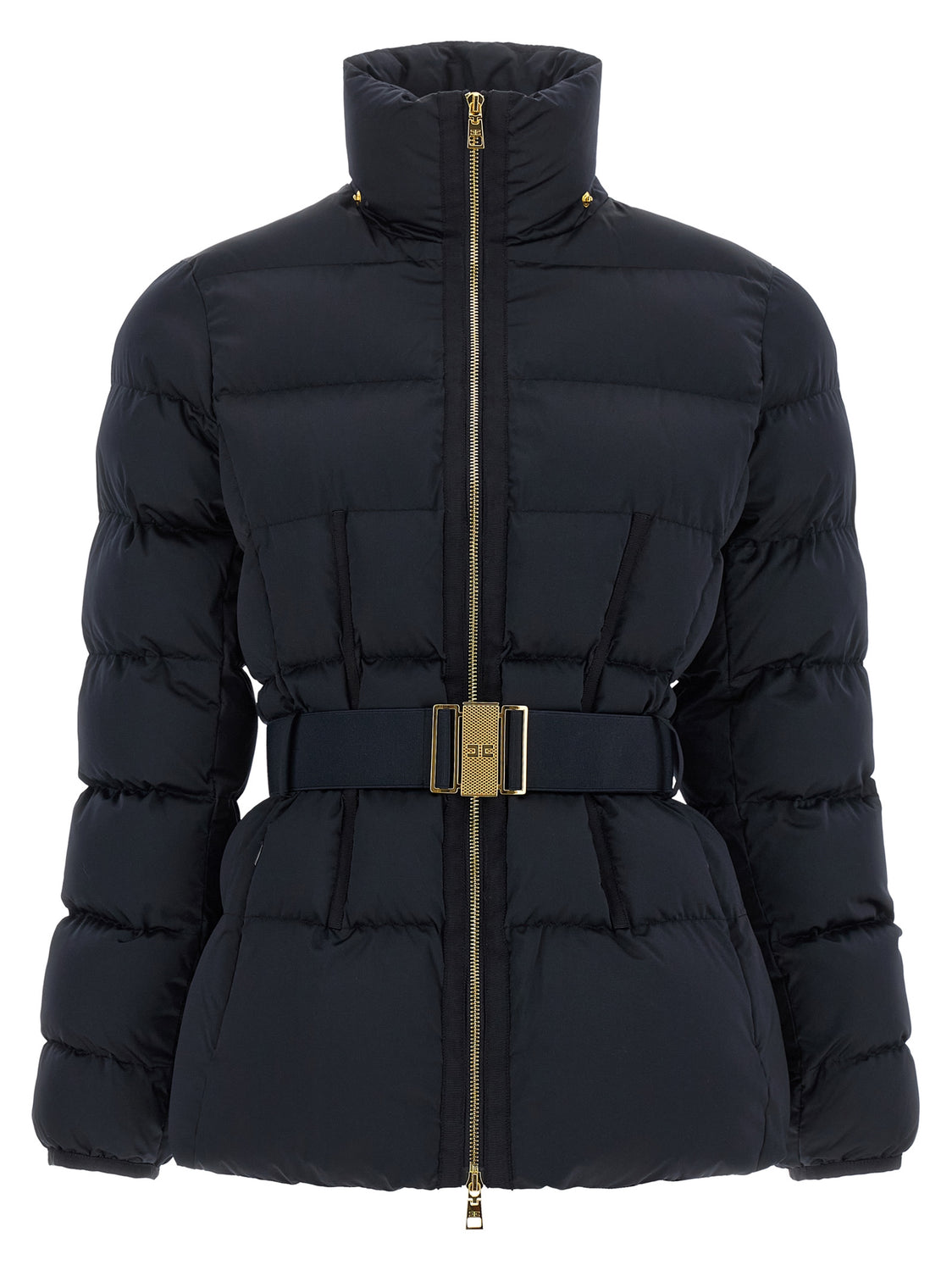 Black Polyester Full-Length Jacket