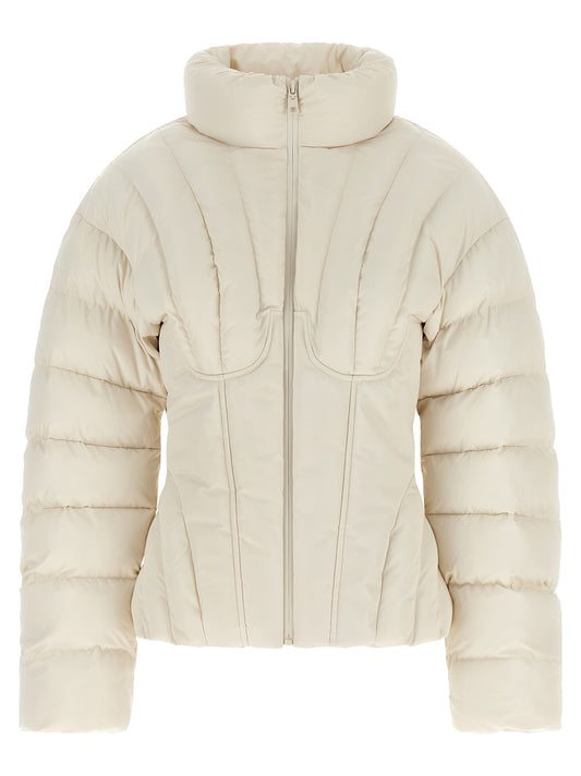 White Polyester Full-Length Jacket