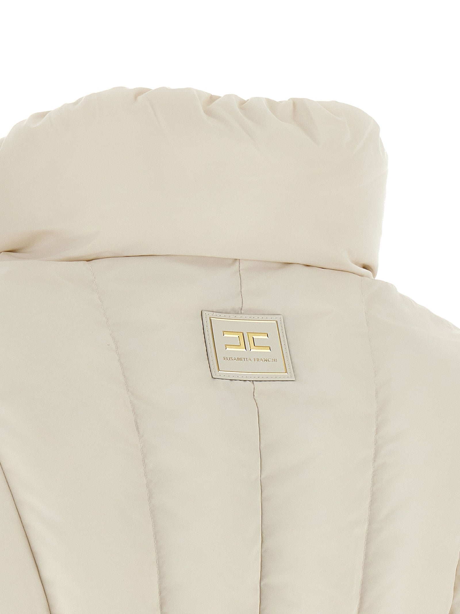 White Polyester Full-Length Jacket