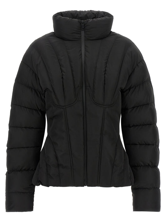 Black Polyester Full-Length Jacket