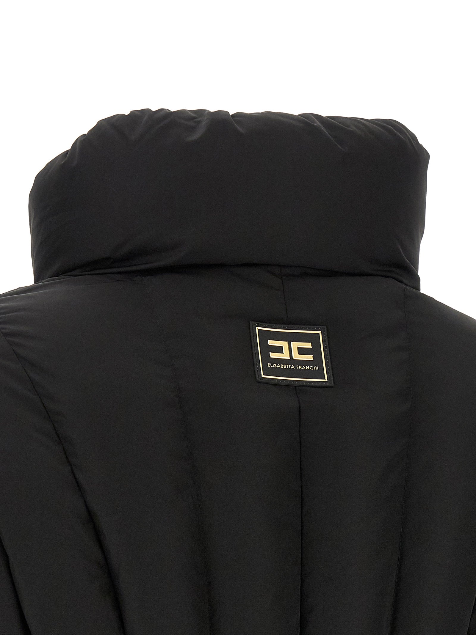 Black Polyester Full-Length Jacket
