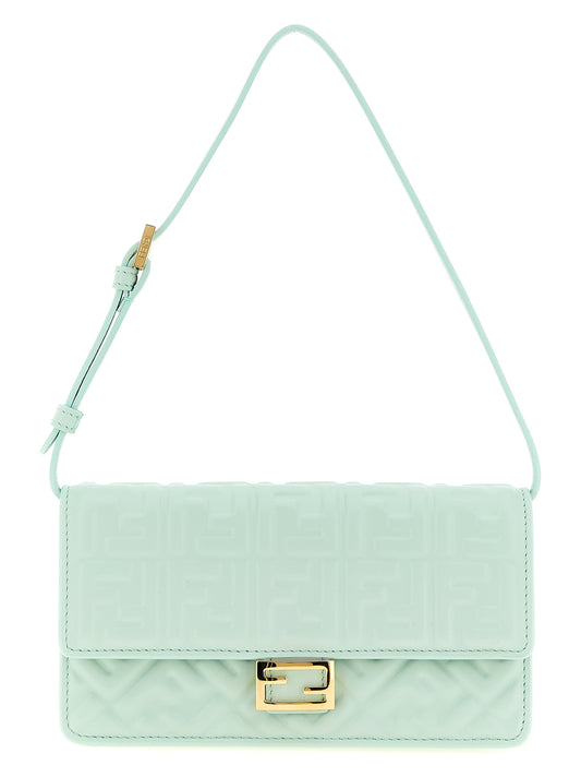 Bicolor Lamb Leather Shoulder Bag