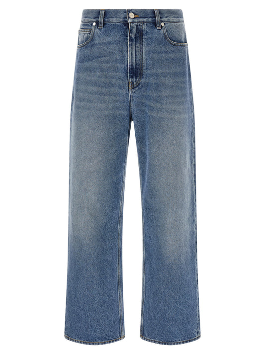 Blue Cotton Relaxed Fit Jeans
