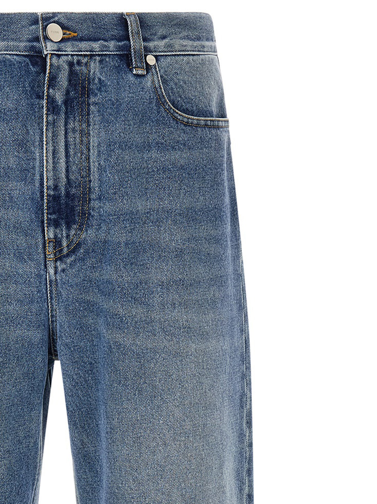 Blue Cotton Relaxed Fit Jeans