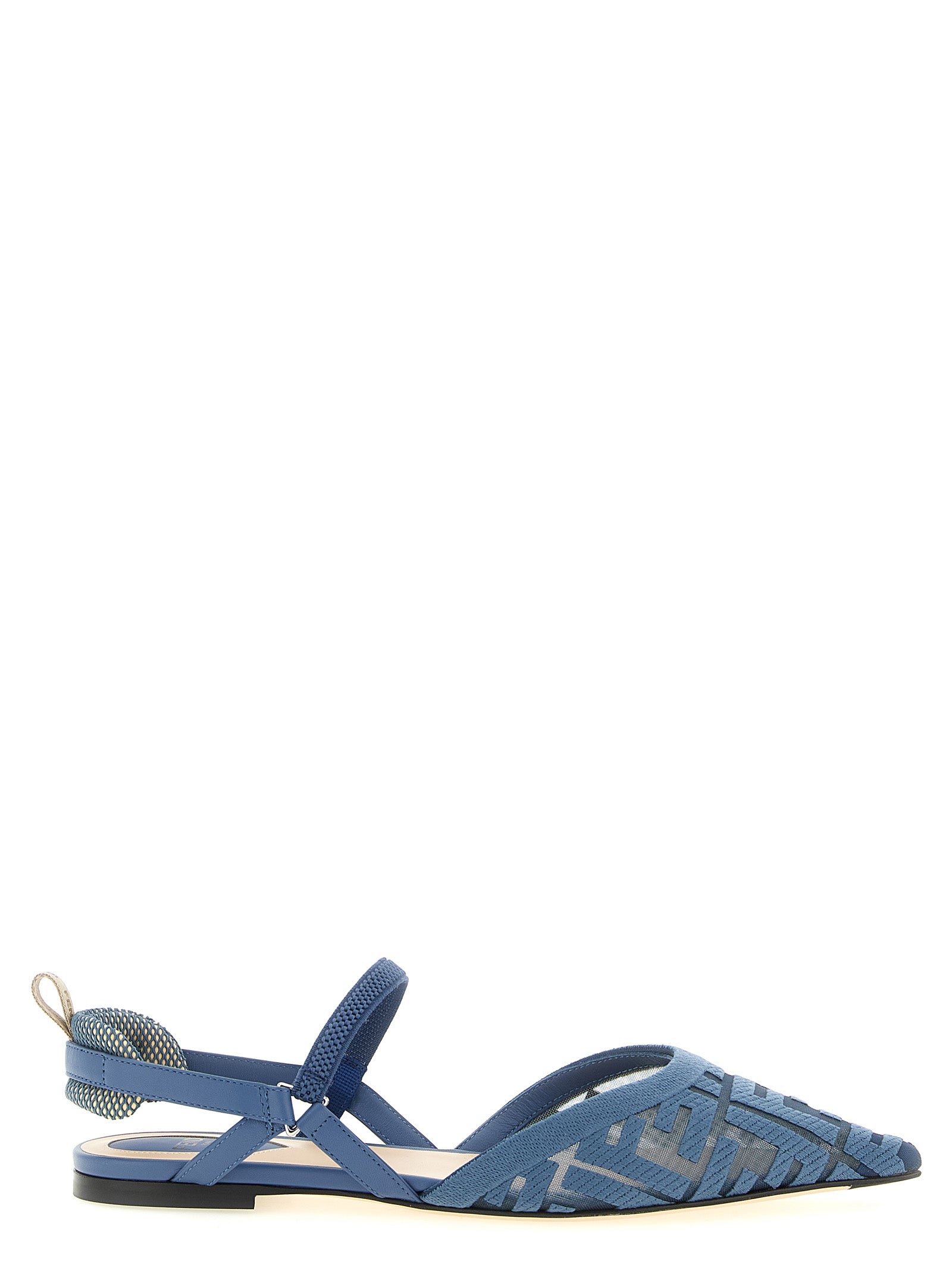 Blue Polyamide Flat Sandals
