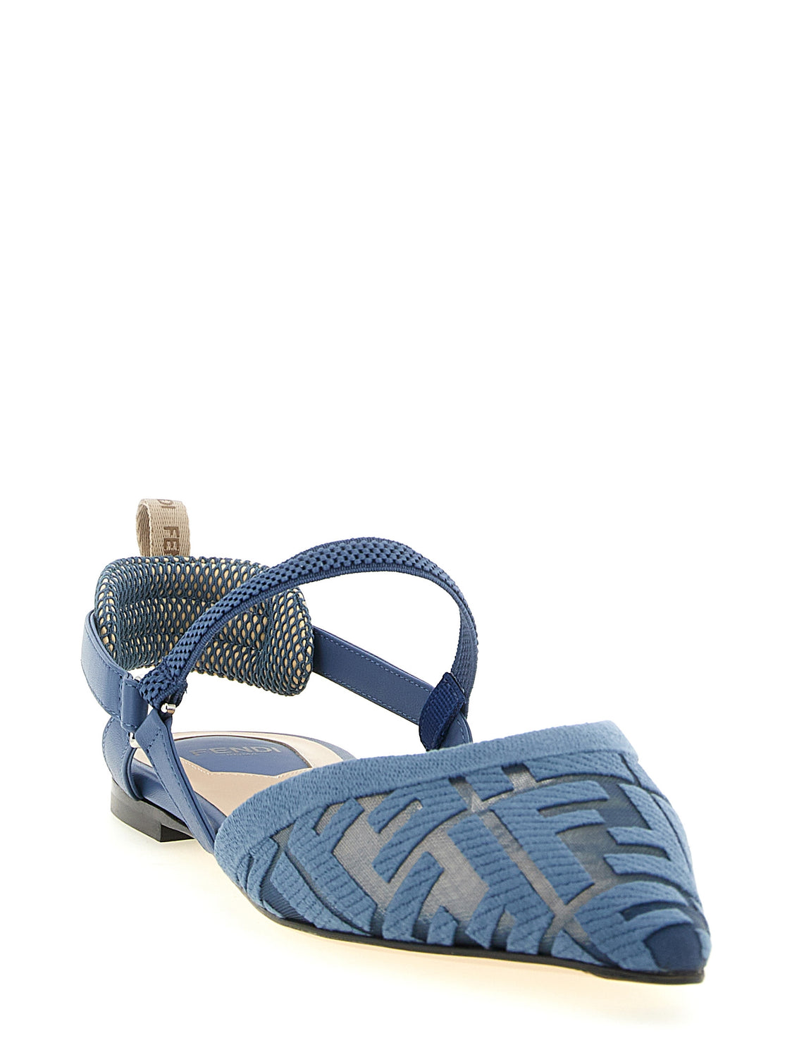 Blue Polyamide Flat Sandals