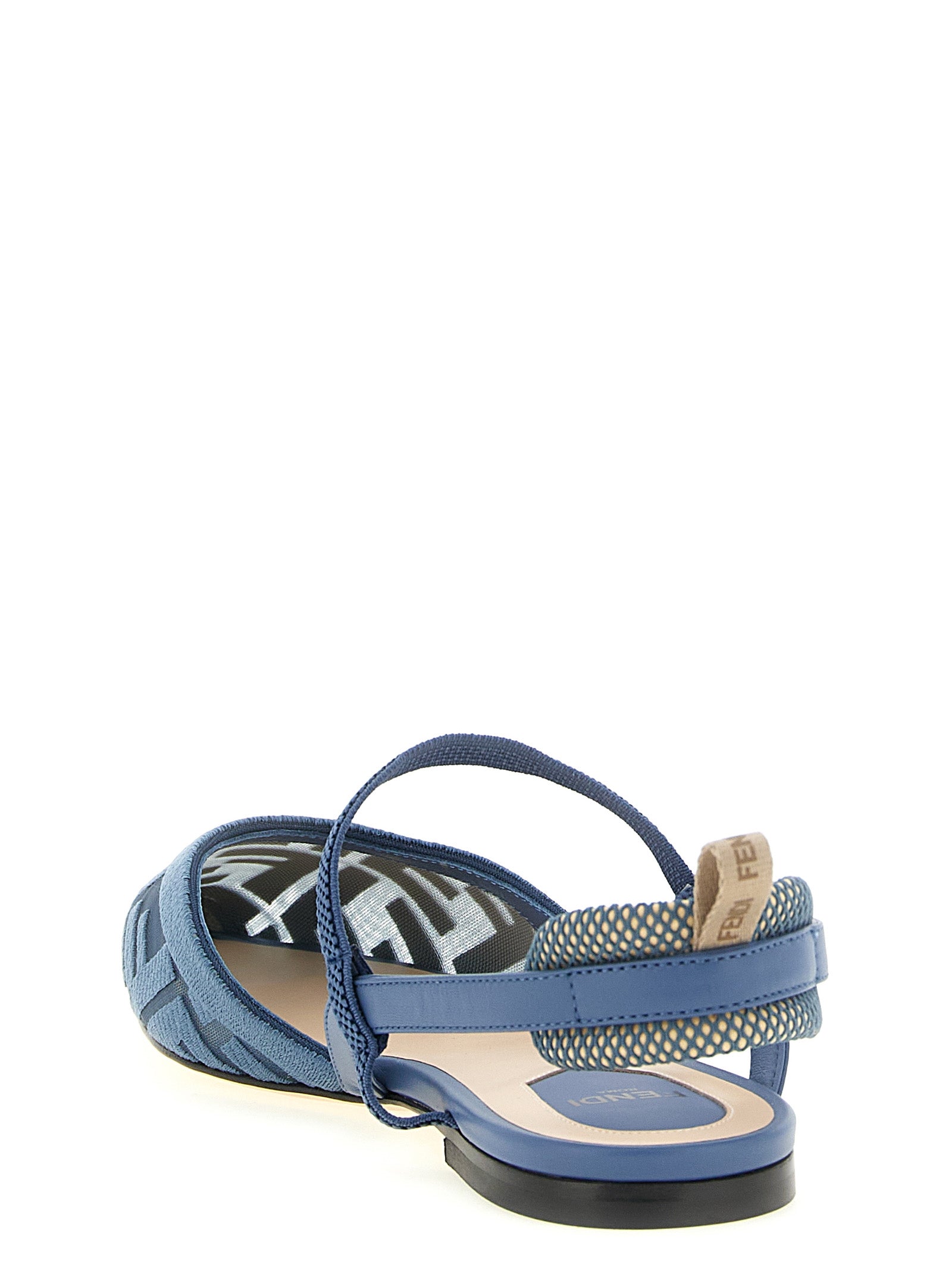Blue Polyamide Flat Sandals