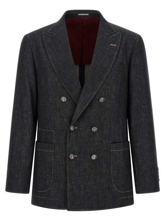 Blue Cotton Blazer