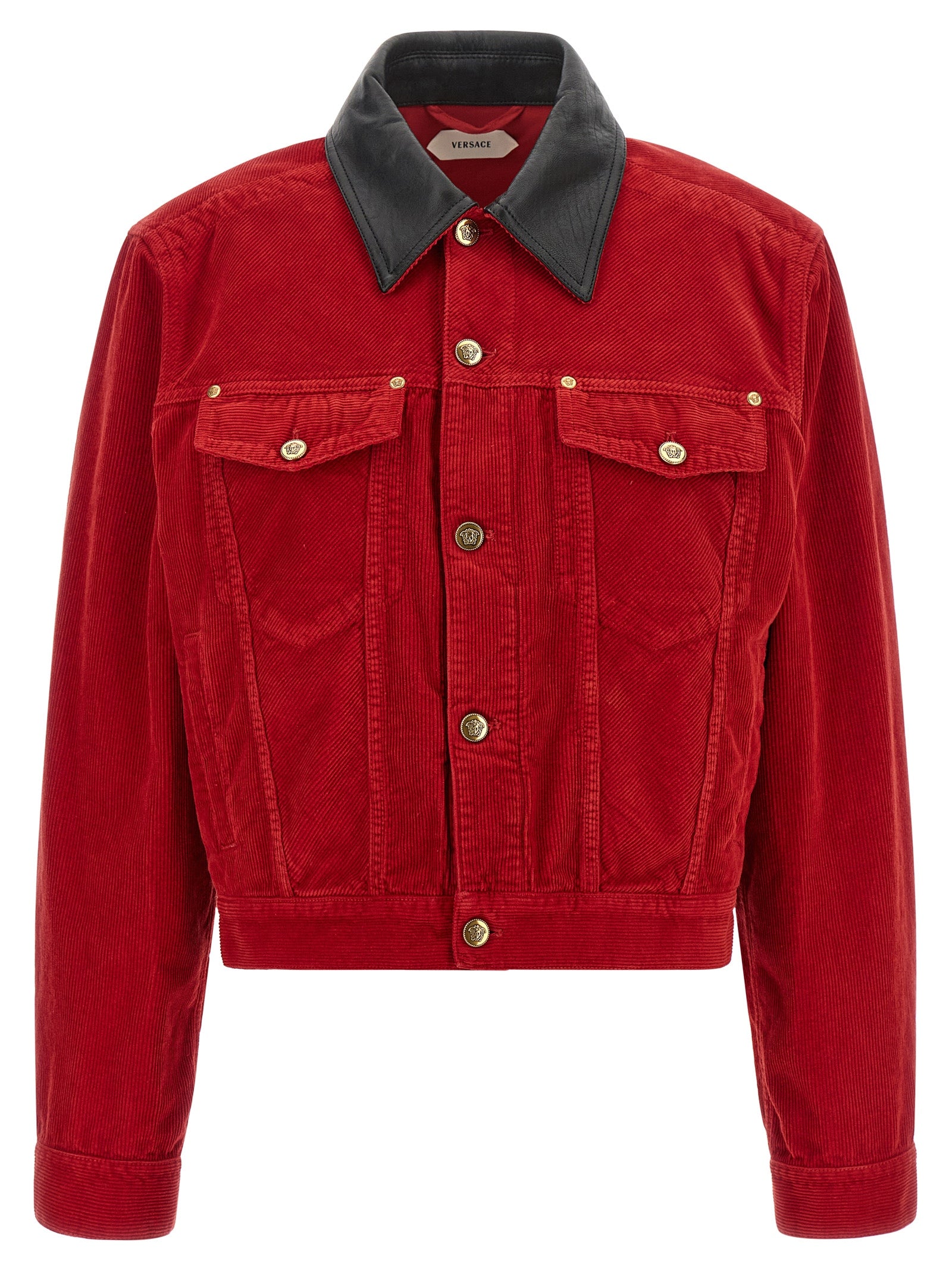 Red Cotton Full-Length Jacket