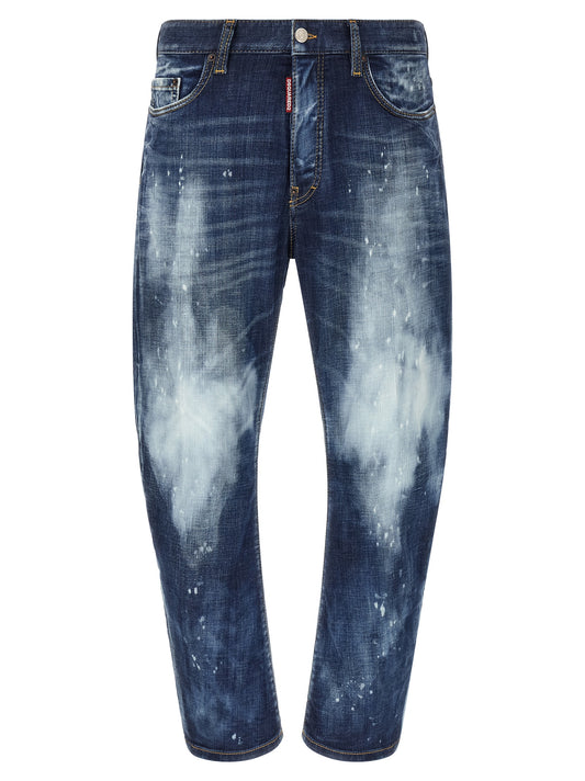 Blue Cotton Slim Fit Jeans